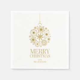 Gold Snowflake Ornament Weihnachtsbuch Napkins Serviette
