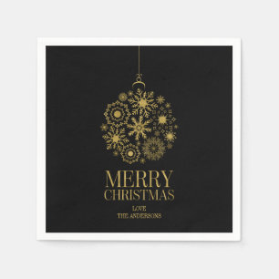 Gold Snowflake Ornament Weihnachtsbuch Napkins Serviette