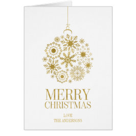 Gold Snowflake Ornament Weihnachtskarte