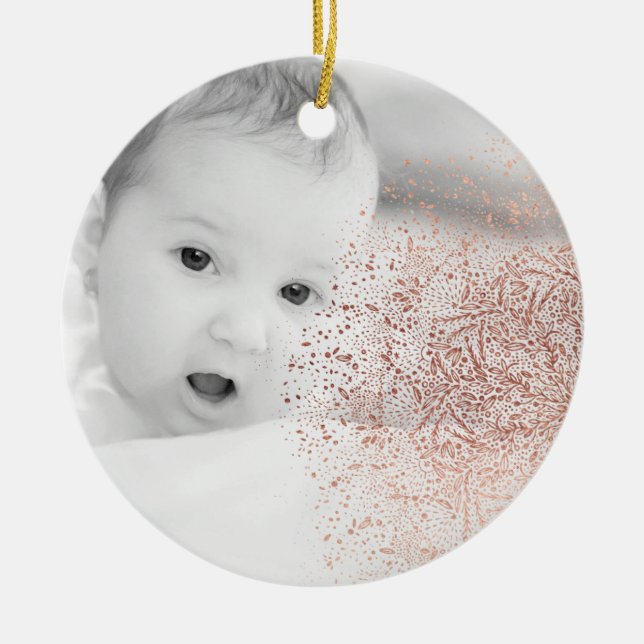 Gold Snowflake Overlay Weihnachten Keramik Ornamen Ornament (Vorne)