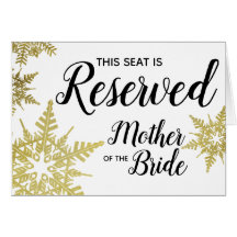 Gold Snowflake vorbehaltenes Seat Sign