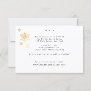 Gold Snowflake Wedding Details Card Einladung