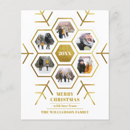 Gold Snowflake Weihnachtsfotokarte