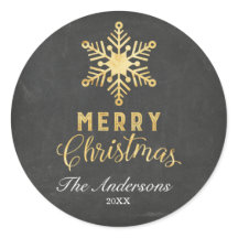 Gold Snowflake Weihnachtskleber