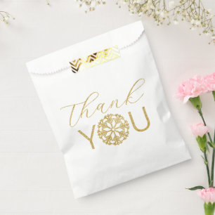 Gold Snowflake Winter Vielen Dank für Ihre Unterst Geschenktütchen