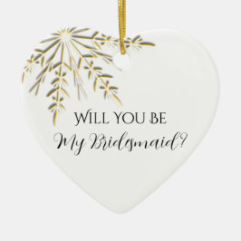 Gold Snowflake wird meine Bridesmaid sein Keramik Ornament
