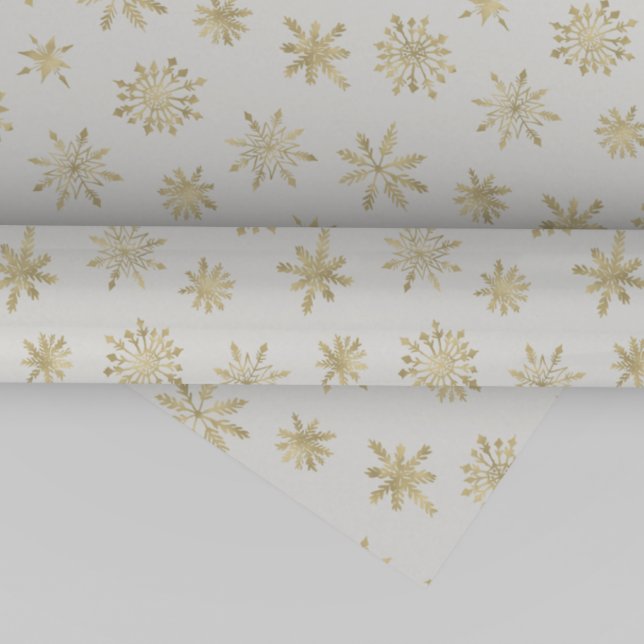 Gold Snowflakes Weihnachten Geschenkpapier (Von Creator hochgeladen)