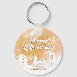 Gold Snowflakes Weihnachten Weihnachten Frohes Neu Schlüsselanhänger