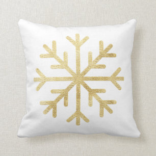 Gold Snowflakes Weihnachtsfeiertag Saison Kissen