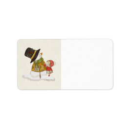 Gold Snowman Address Labels Adressaufkleber