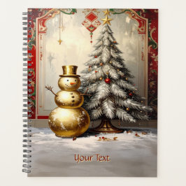 Gold Snowman Christmas Tree Holiday Planner Planer