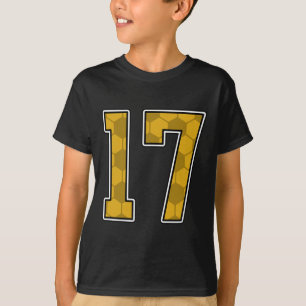 Gold Soccer Muster Nummer 17 Trikot Spieler Unifor T-Shirt