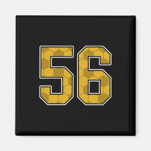 Gold Soccer Muster Nummer 56 Trikot Spieler Unifor Magnet