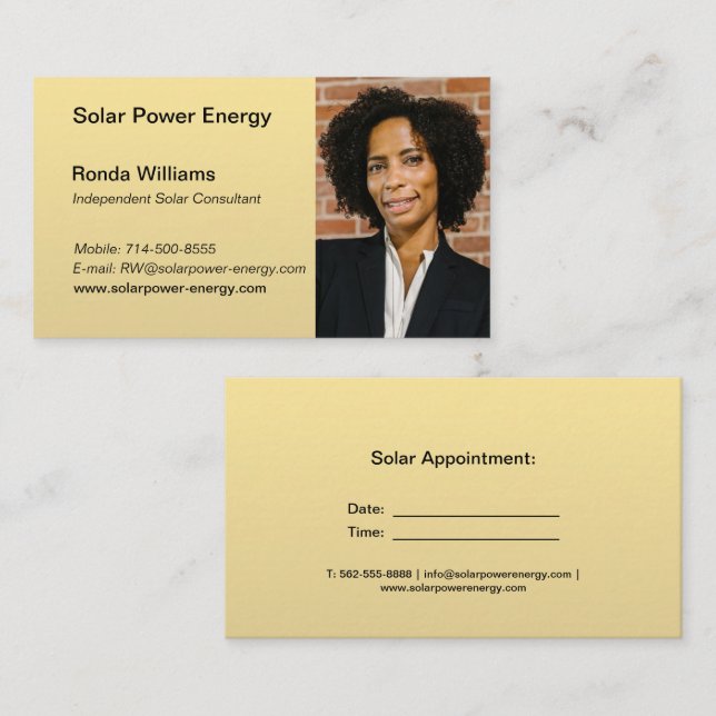 Gold Soft Metallic Shine Business Card Visitenkarte (Vorne/Hinten)
