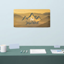 Gold Sonnenaufgang personalisierbare Berge Monogra Banner