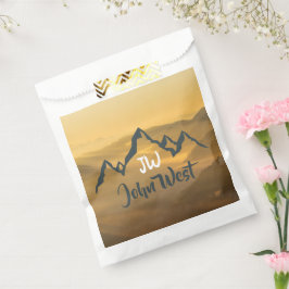 Gold Sonnenaufgang personalisierbare Berge Monogra Geschenktütchen