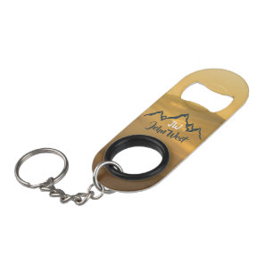 Gold Sonnenaufgang personalisierbare Berge Monogra Mini Flaschenöffner