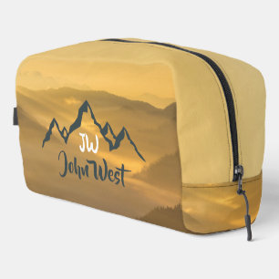 Gold Sonnenaufgang personalisierbare Berge Monogra Waschbeutel