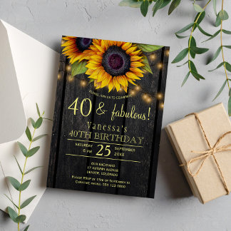Gold Sonnenblumen Land Holz 40 sagenhafte Einladung