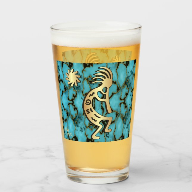 Gold Southwest Kokopelli Glass Glas (Vorne (Gefüllt))