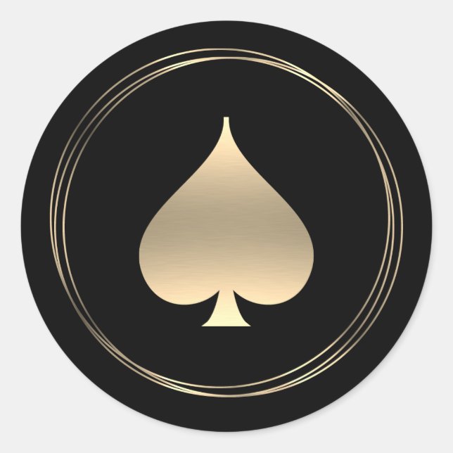 Gold Spade Symbol Classic Round Aufkleber (Vorderseite)