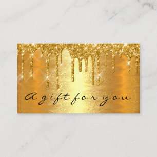 Gold Spark Geschenkgutschein Makeuty Tropfen Terminkarte