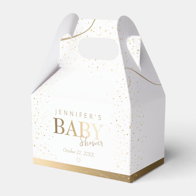 Gold Sparkle Baby Dusche Geschenkschachtel (Vorderseite)