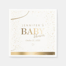 Gold Sparkle Baby Dusche Napkins
