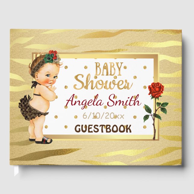 Gold Sparkle Baby Showbook Gästebuch (Vorderseite)