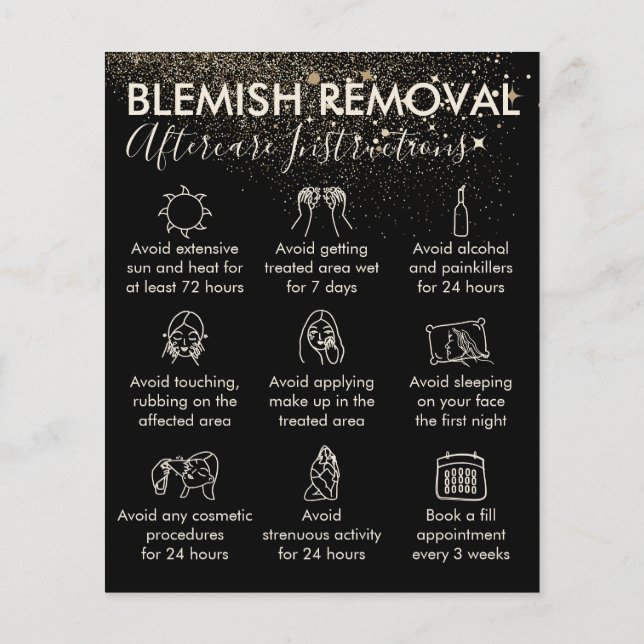 Gold Sparkle Blemish Removal Aftercare Budget Flyer (Hinten)
