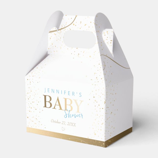 Gold Sparkle Boy Baby Dusche Geschenkschachtel (Vorderseite)