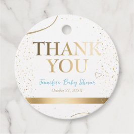 Gold Sparkle Boy Baby Shower Danke für die Tags Geschenkanhänger