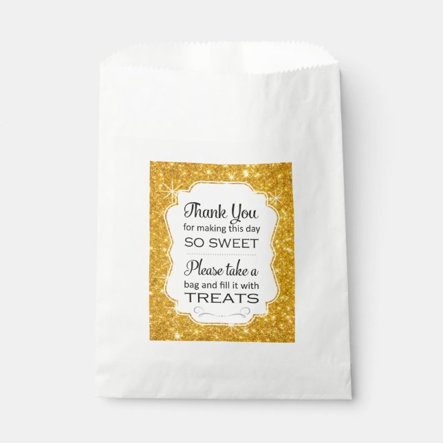 Gold Sparkle Candle Bar Gastgeschenk Hochzeit Bag Geschenktütchen (Vorderseite)