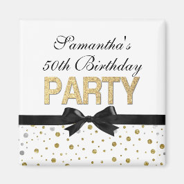 Gold Sparkle Confetti 50. Geburtstagsparty Magnet