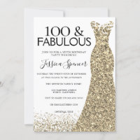 Gold Sparkle Dress Womans 100. Geburtstagsparty