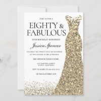 Gold Sparkle Dress Womans 80. Geburtstagsparty