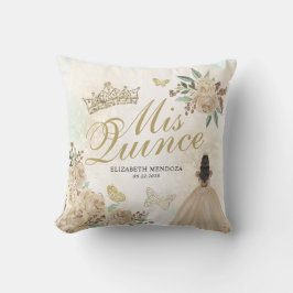 Gold Sparkle Floral Princess Quinceañera Birthday Kissen