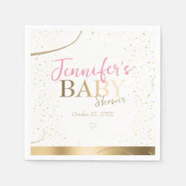 Gold Sparkle Girl Baby Dusche Napkins Serviette