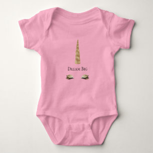 Gold Sparkle Glam Unicorn Baby Strampler