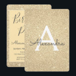 Gold Sparkle Glitzer Girly Birthday Party Einladung<br><div class="desc">Gold Sparkle Glitzer Girly Birthday Party Monogram Name and Initial Birthday Party Einladung. Diese Einladung ist ideal für das Gold Sparkle Glitzer Girly Party,  das in Luxus feiern möchte.</div>