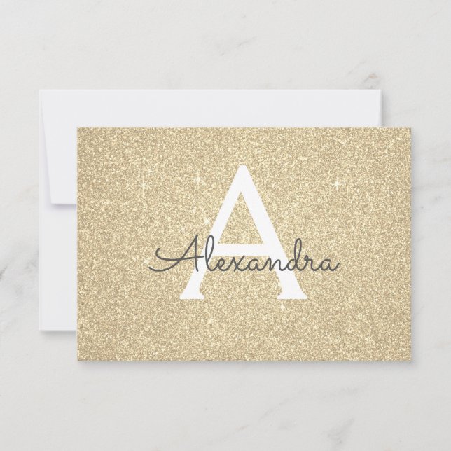 Gold Sparkle Glitzer Sweet 16 Save the Date (Vorderseite)