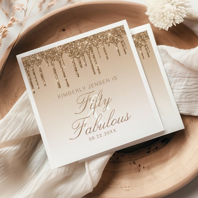 Gold Sparkle Glitzer Tropfen 50 und fabulous Gebur Serviette (Von Creator hochgeladen)