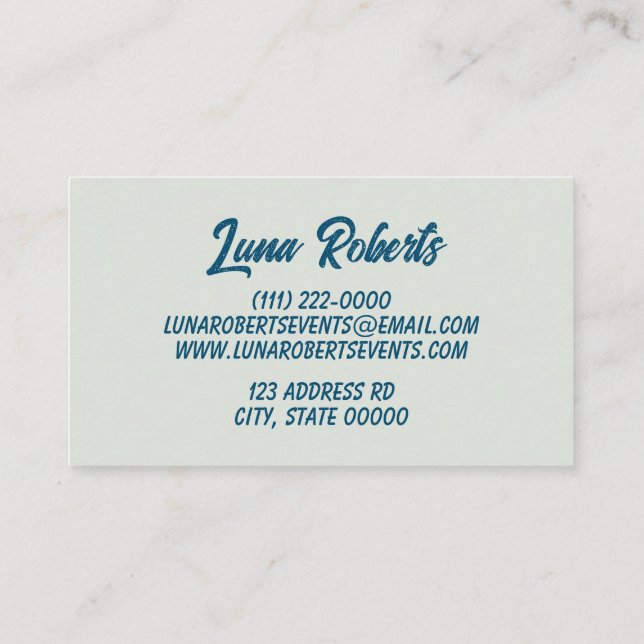 Gold Sparkle Green Alcohol Tinte Business Card Visitenkarte (Rückseite)
