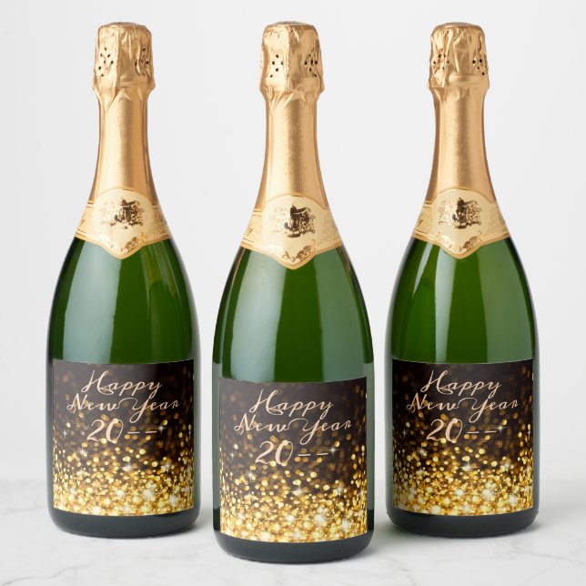 Gold Sparkle Happy New Year (Flaschen)