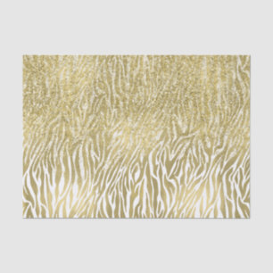 Gold Sparkle Imitate Glitzer Zebra Print Seidenpapier