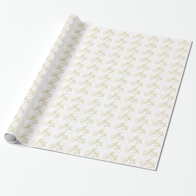 Gold Sparkle Joy Weihnachtsgeschenk Wrap Geschenkpapier (Ungerollt)