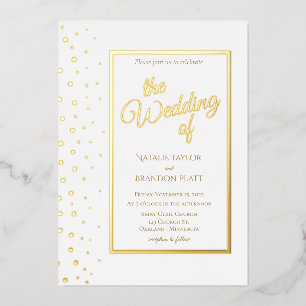 Gold Sparkle Klassische Hochzeit  Folieneinladung