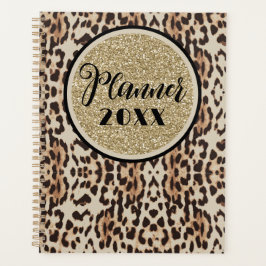 Gold Sparkle Leopard Print Planer