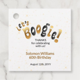 Gold Sparkle Let's Boogie 60th Birthday Geschenkanhänger