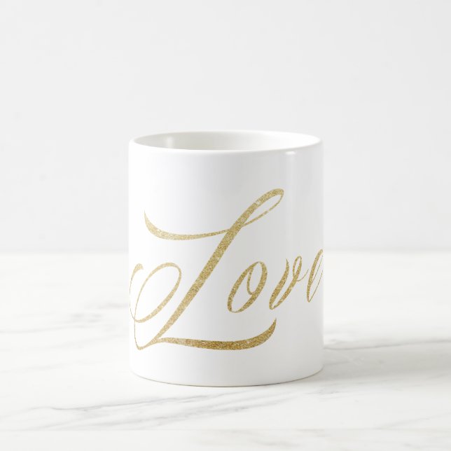 Gold Sparkle Liebe Tasse (Mittel)